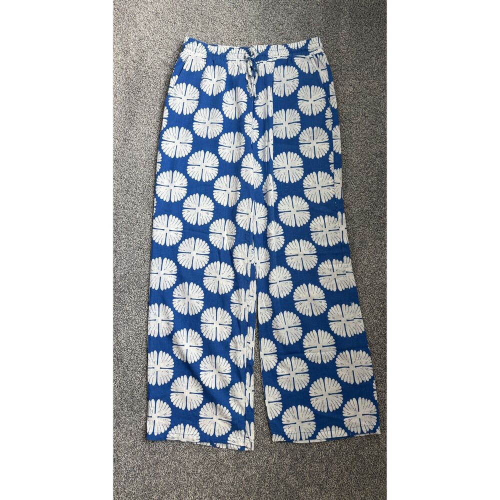 Blue and White Flower Summer Pants